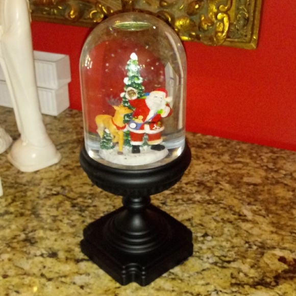 1023 Winter Lane Musical Santa/Reindeer Snowglobe - Picture 1 of 6
